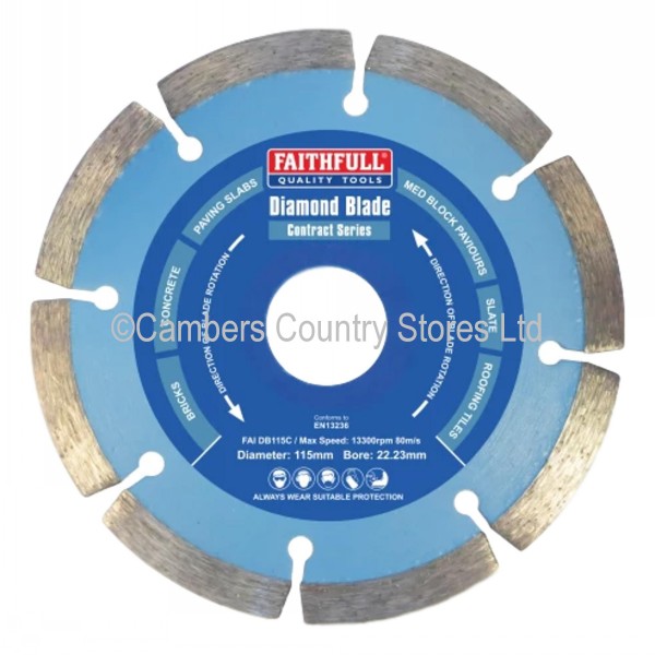 Faithfull Diamond Cutting Blade 115mm x 22.2mm Cambers Country Store